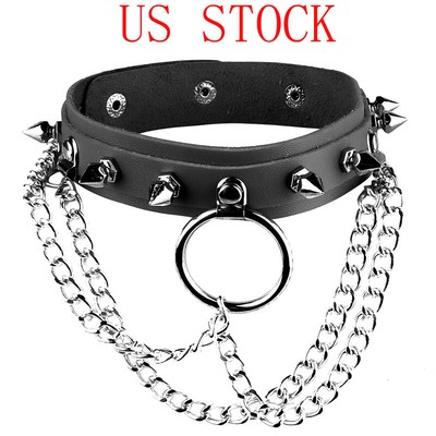 Men Women Punk Choker Necklace Collar 