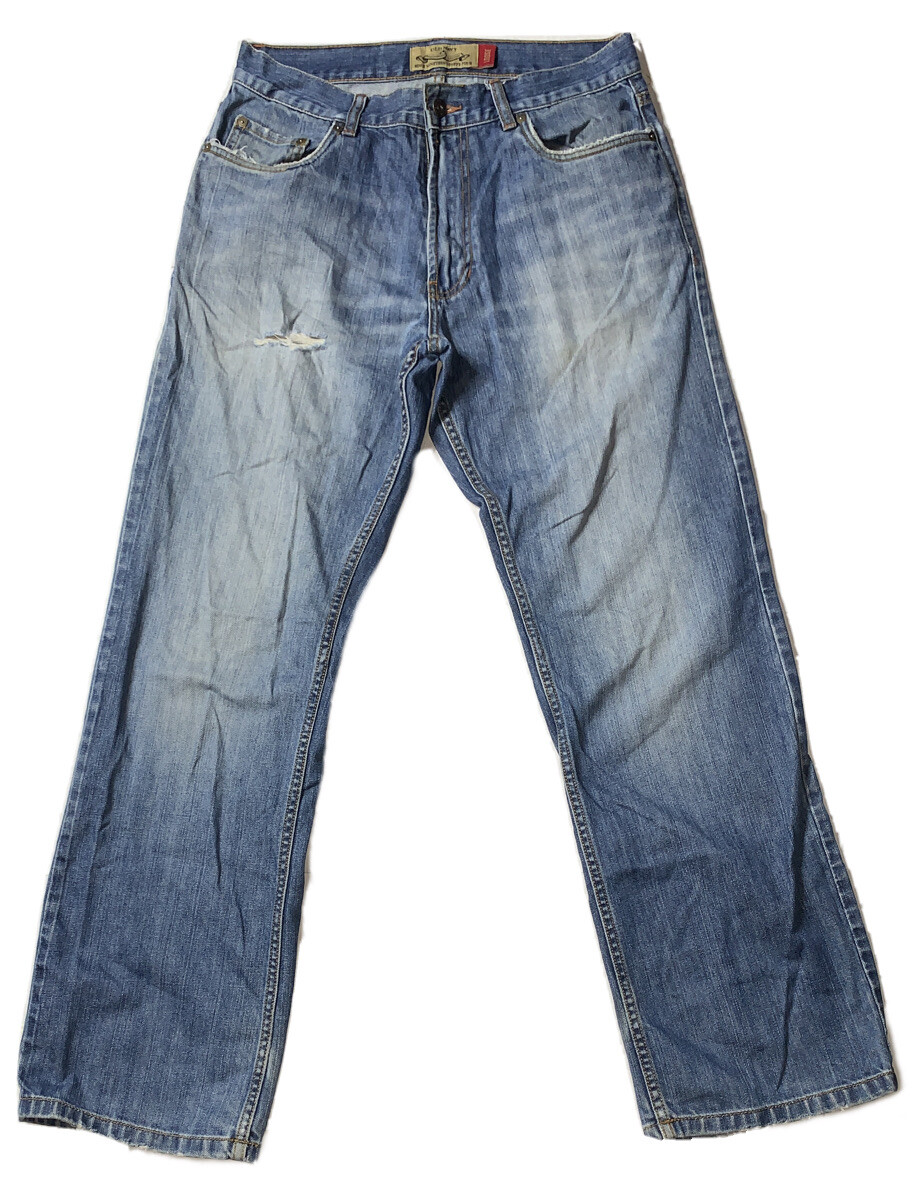 Preowned- Old Navy Distressed Loose Fit Straight Cut Denim Jeans Mens (Size  30)