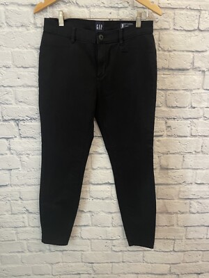 Gap Women's Comfortable Cotton Stretch Skinny Pant Black Mid Rise 8 EUC