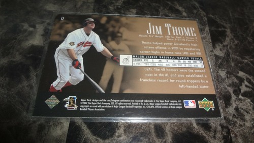 2002 UPPER DECK PIECE OF HISTORY #12 JIM THOME BASEBALL CARD - Picture 2 of 2