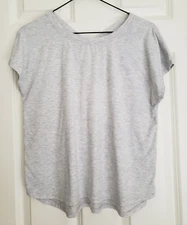 Athletic Works Cropped T-shirt Junior's Size XL Light Gray Cross Back Accent