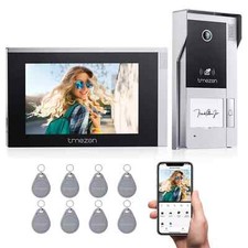 TMEZON WiFi Video Intercom System Doorbell with Camera 7'' Touch Monitor RFID