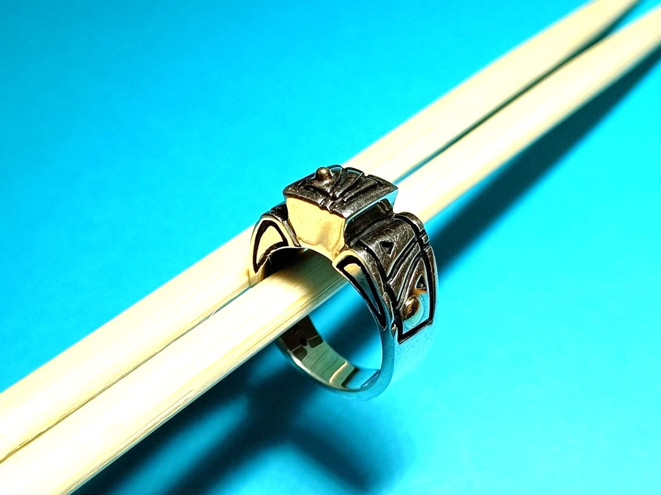 Anel John Atencio JA, prata esterlina ouro 18K, excelente, 10,35 gramas - Imagem 4 de 4