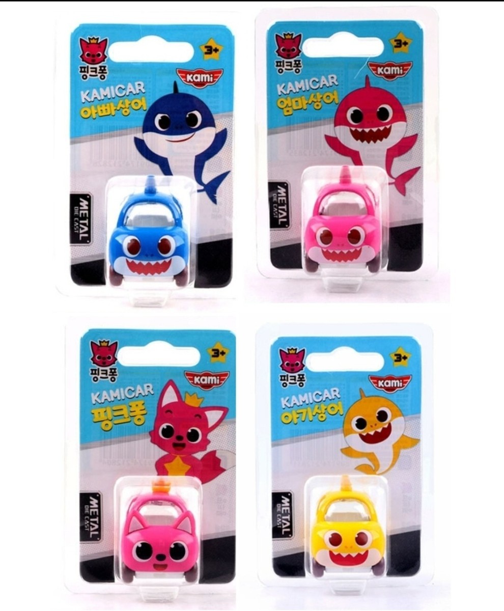 Pinkfong Babyshark Mini Diecast Metal Car Father Mother Baby