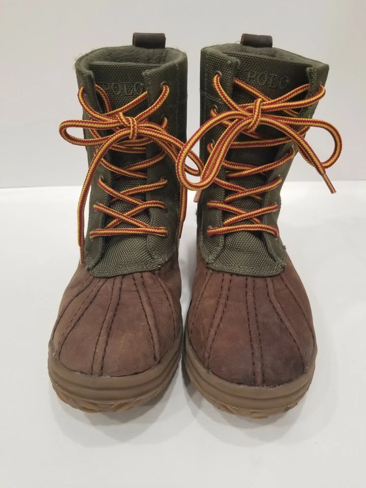 Polo Ralph Lauren Duksbury Botas Pato Cuero Marrón Medio/Verde Talla 4 Juveniles Foto 3 de 4
