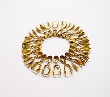 20 Medium Antique Gold Pinch Bails for Pendant and Cabochons NEW 20x7mm