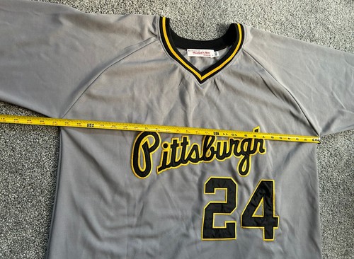 Mitchell & Ness Pittsburgh Pirates #24 Bonds Grey Yellow Size 60 3XL Cooperstown - Picture 4 of 8