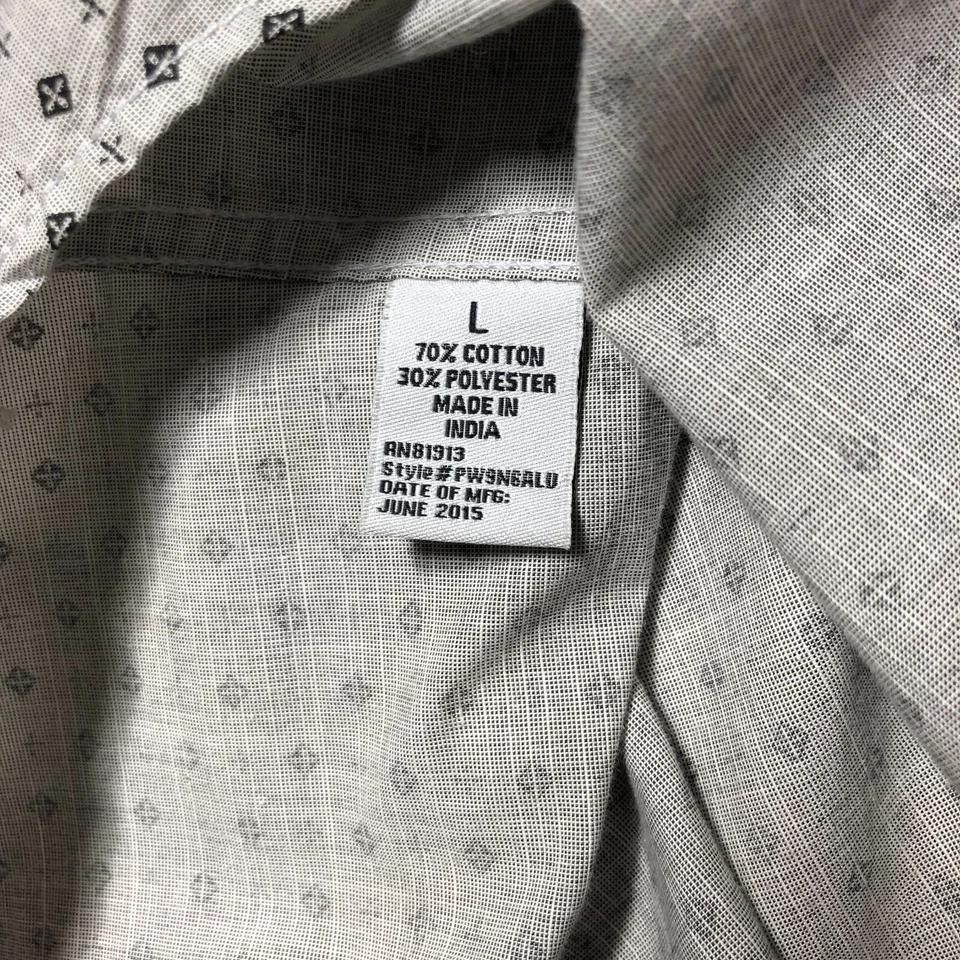 Camisa de vestir de manga larga grande gris y negra P D&C para hombre Foto 4 de 4