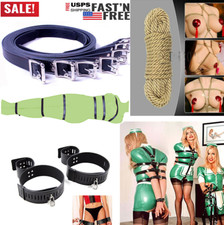 Bondage Full Body Harness Belt Shibari Rope Straps Handcuff Wrist Neck collar