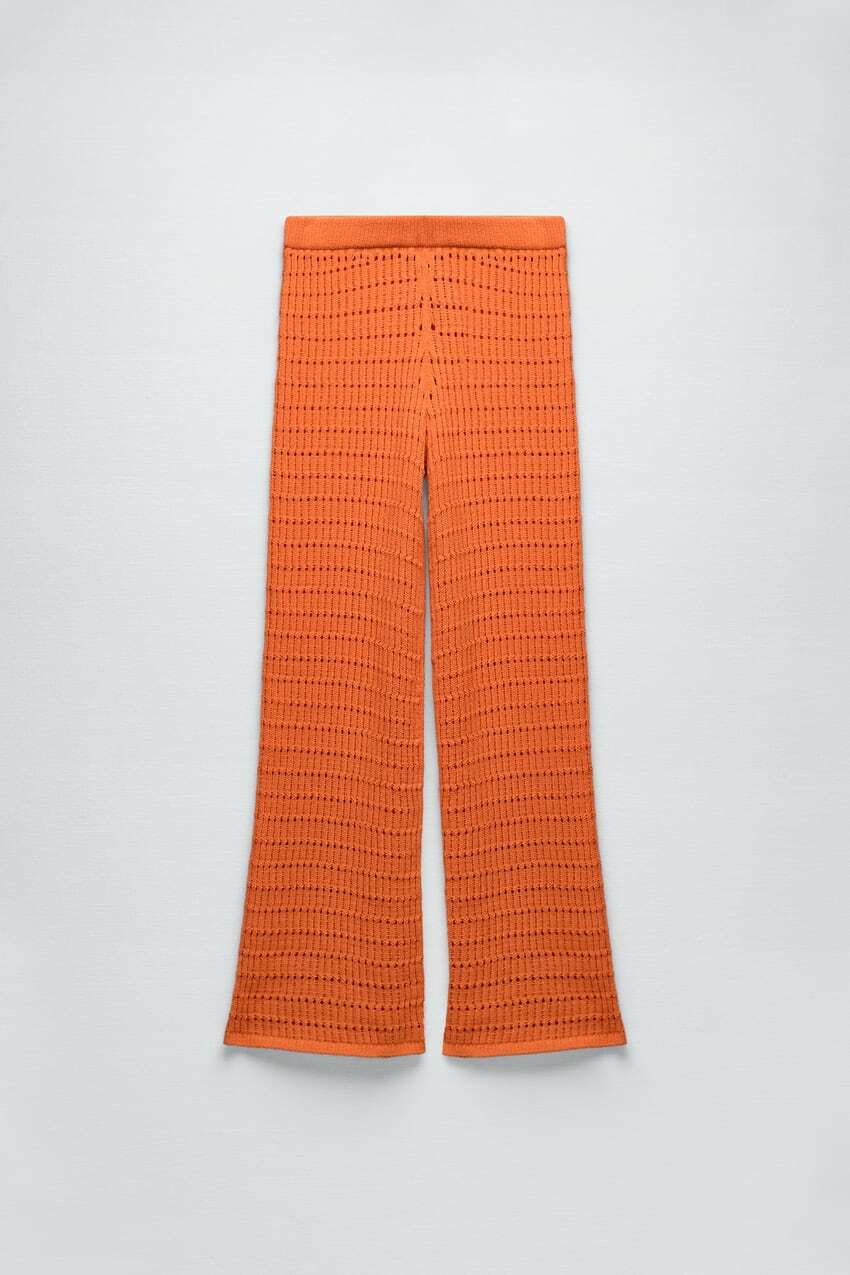 ZARA NEW WOMAN SS22 CHENILLE TROUSERS REF. ORANGE | 7901/562 | eBay
