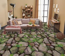 3D Stone Grass FZ1511 Floor WallPaper Murals Epoxy Floor Print Decal UK Amy