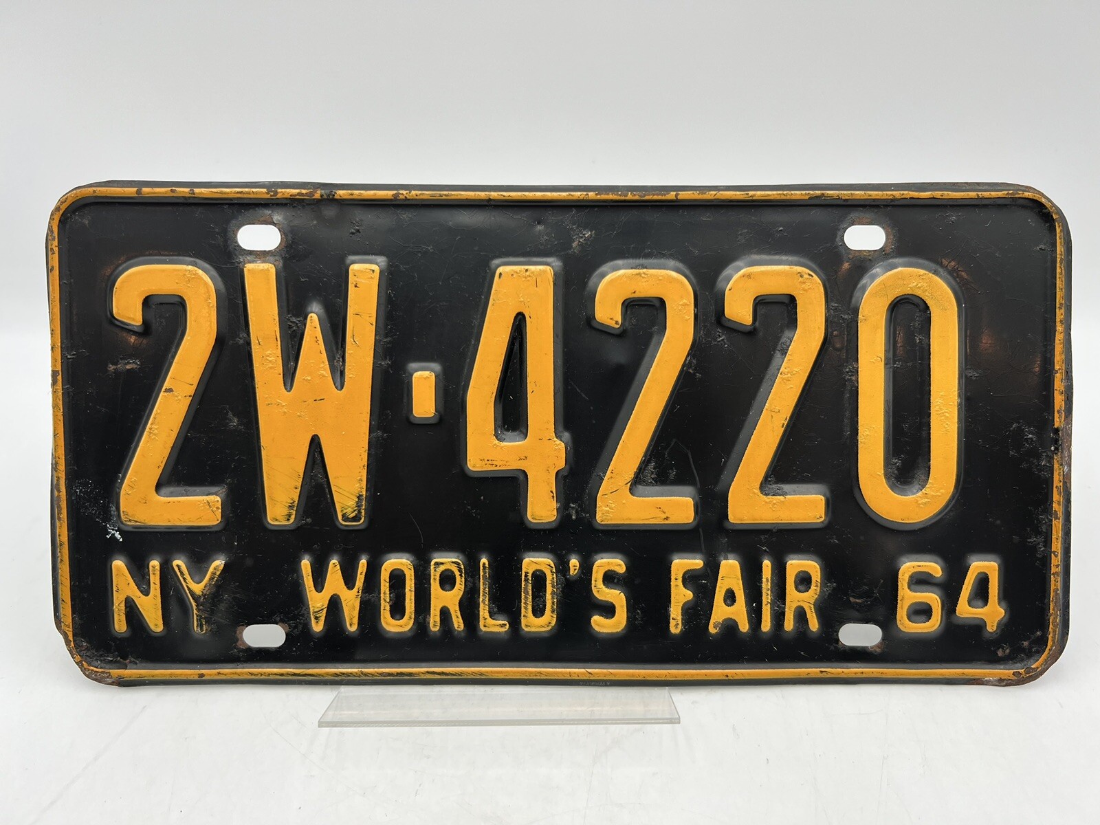 New York 1964 WORLD'S FAIR License Plate 2W•4220. (J1) eBay