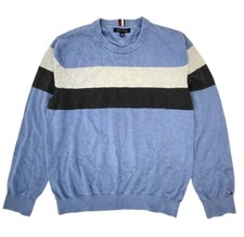 Tommy Hilfiger Boy's Striped Crew Neck Sweater Size XL Blue