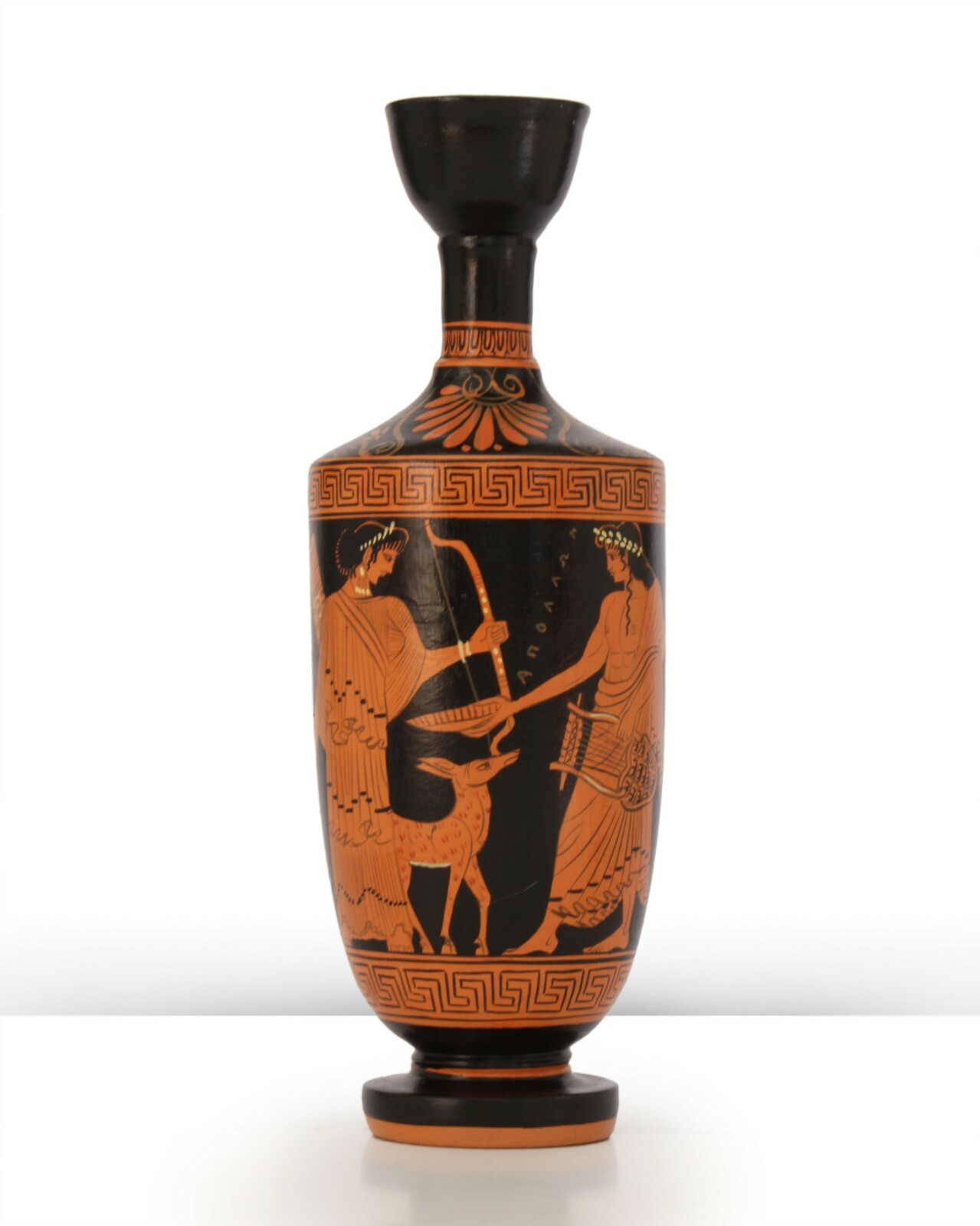 Ancient Greek Vase Replica RedFigure Lekythos with Artemis and