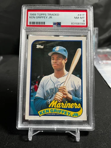 1989 topps traded ken griffey jr rookie PSA 8