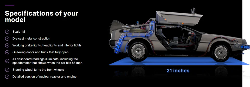 1:8 SCALE EAGLEMOSS BACK TO THE FUTURE BUILD YOUR OWN DELOREAN ISSUES - YOU PICK - Image 2 of 4