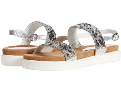 NIB women s Very Volatile Hotness White leopard print W/crystals sandals size 7