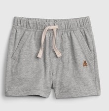 GAP Baby Brannan Bear Organic Grown Cotton Drawstring Gray Shorts 18-24M NWT