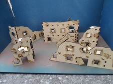 28mm 4 2 storey Ruined Buildings  Adobe Desert arab afghan Mexican Scenery SET B