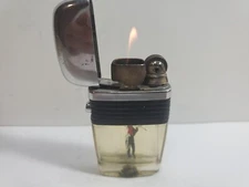 WORKING VINTAGE Scripto Vu Lighter Golfer & Black Band     5928/29