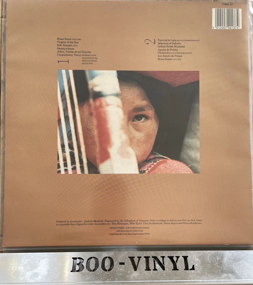 Incantation ‎– Virgins Of The Sun Vinyl LP 33rpm 1984 Coda Records ‎–NM / EX Foto 2 de 4