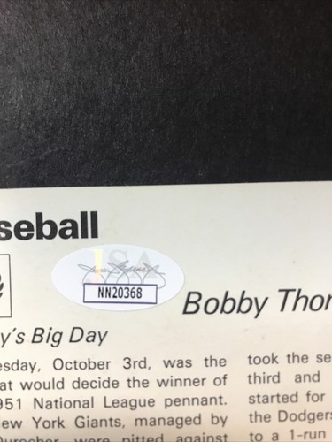 BOBBY THOMSON-GIANTS-CUBS-1977 SIGNED SPORTSCASTER CARD JSA CERTIFIED AUTOGRAPH! - Picture 4 of 7