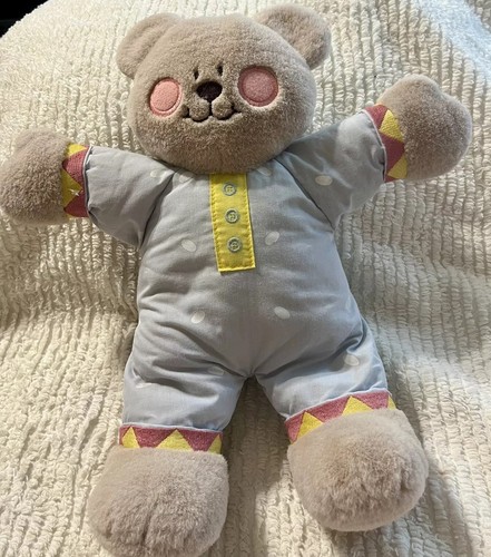 Vintage Golden Bear Co Ltd Taupe Bear Polyester Body Plush Stuffed Animal Korea - Picture 2 of 21