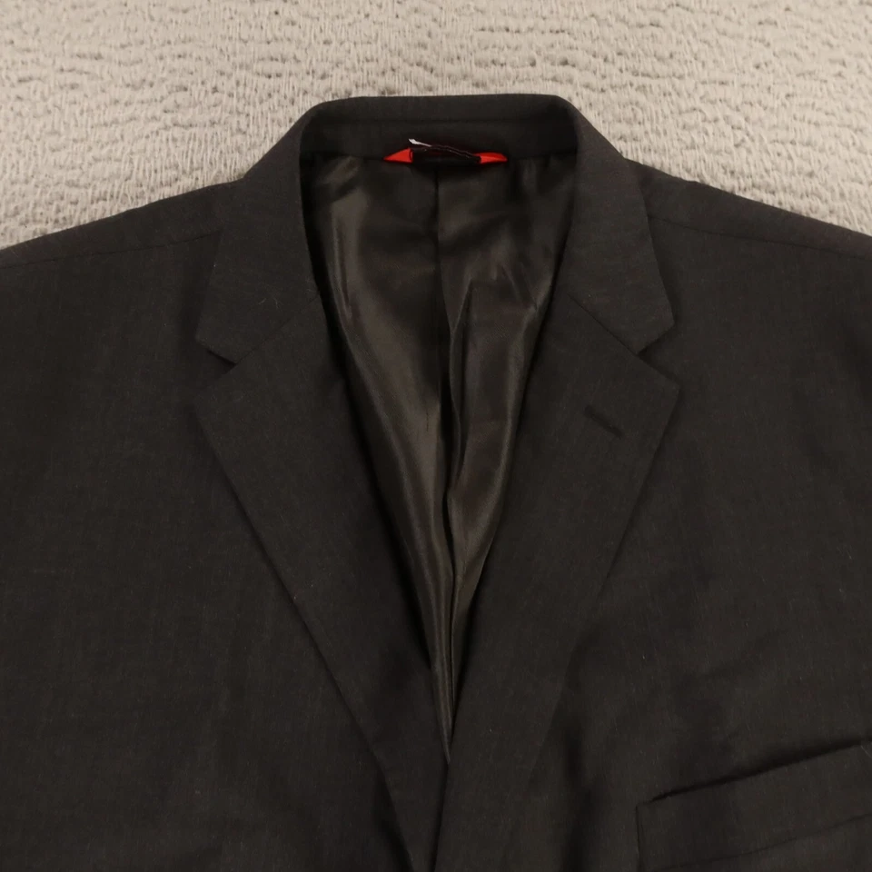 Linea Uomo Jacket 2XL Charcoal Gray Heather 100% Wool Twill Worsted Blazer 52R - Image 2 of 4