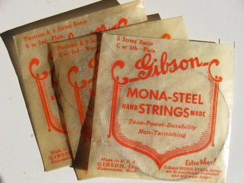 Vintage Gibson Banjo strings--3 strings:   2nd, 3rd, and 5th