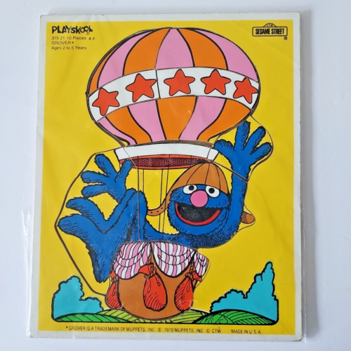 VTG Playskool Sesame Street Grover Muppets Puzzle 1979 10 Pcs Age 2-5 Years GUC