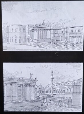 Restoration, Forums of Augustus and Trajan, Rome, Magic Lantern Glass Slide