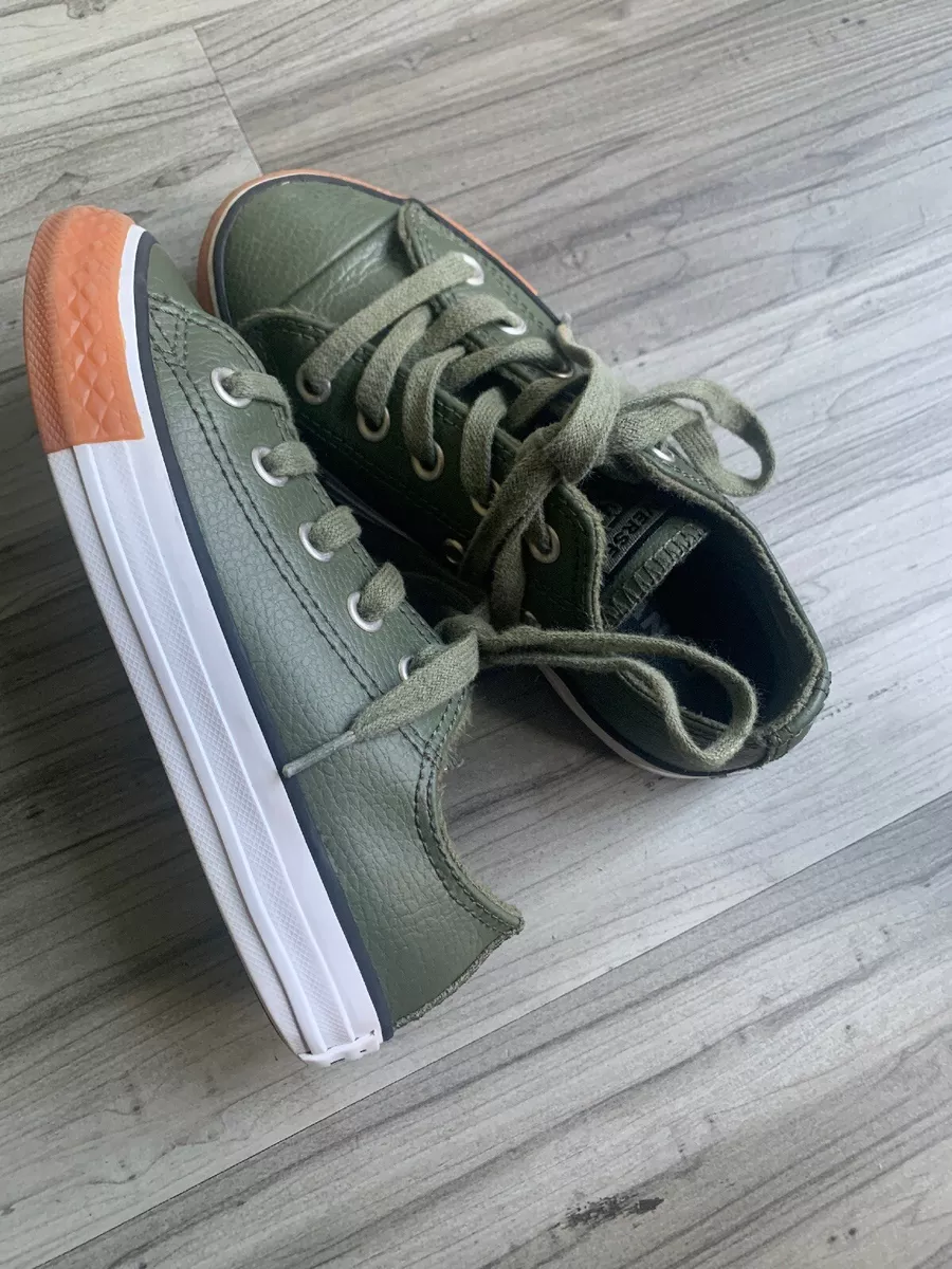 Olive green converse toddler top