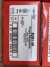 1) New! Legrand 5351-W Single Receptacle 20A 125V **Box of 10**