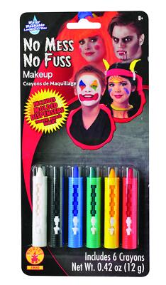 Rubies No Mess No Fuss Makeup Crayons 12 Pack 6 Colors Easy Clean