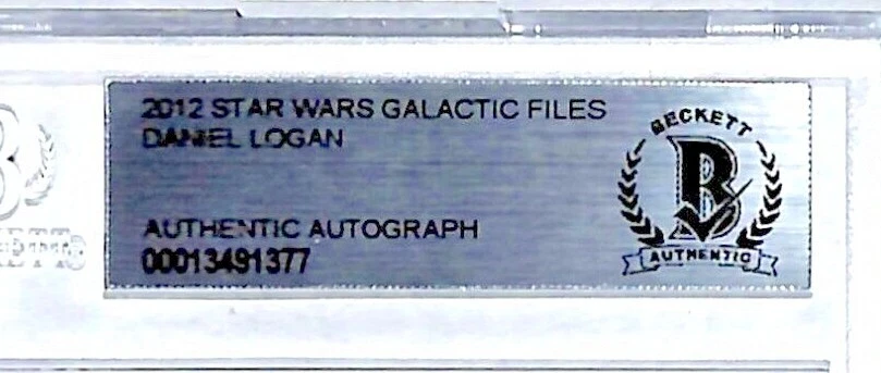 2012 Star Wars Galactic Files DANIEL LOGAN "Boba Fett" Signed Auto Card BAS Slab - Image 2 of 3