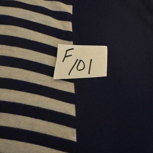 F-101 Anthony Blue & White Stripe Short Sleeve Pullover Blouse Size XL - Picture 13 of 13