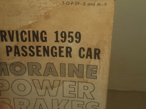CHEVROLET 1959 Service Shop Manual MORAINE POWER BRAKES Passenger Cars OEM - Picture 10 of 12