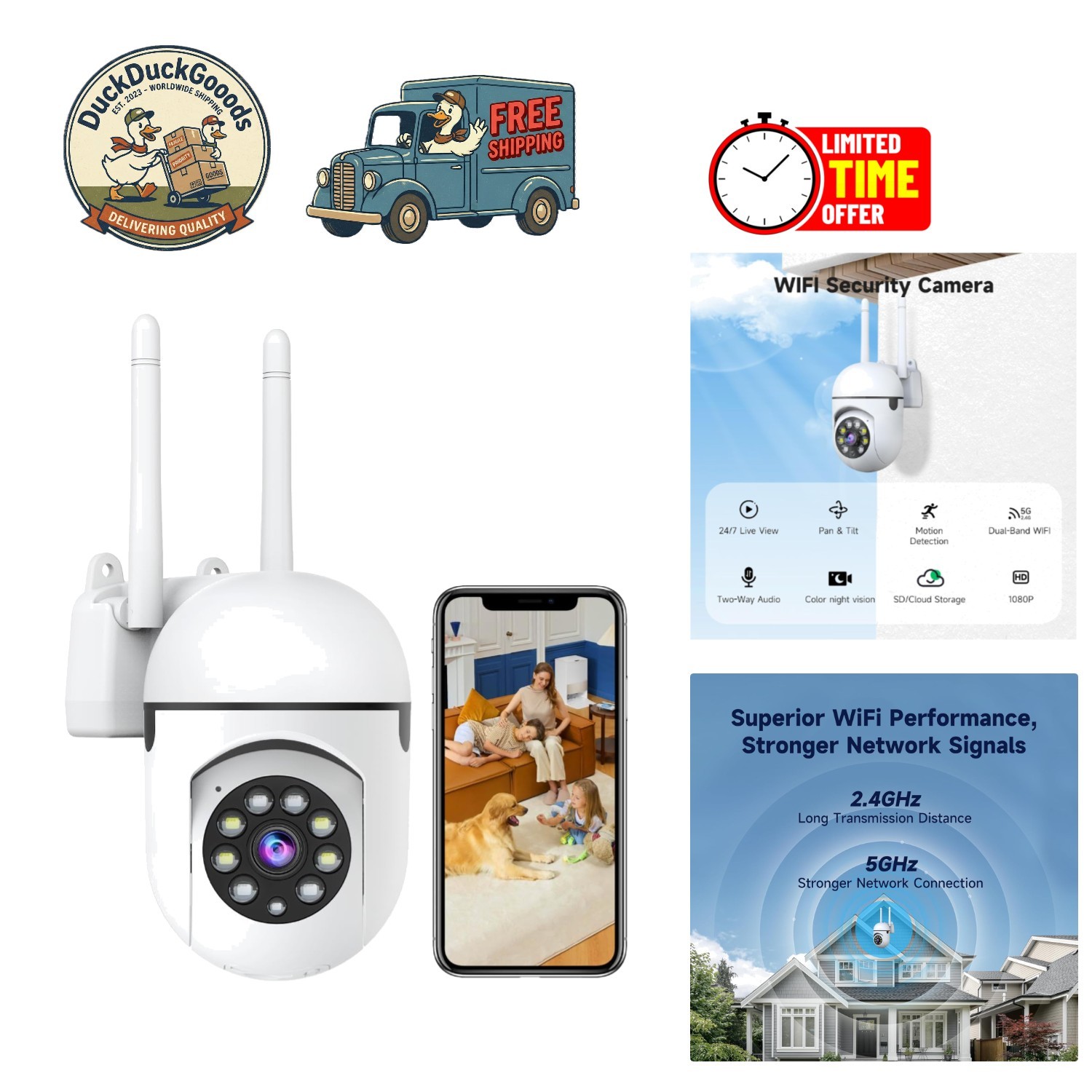 Smart Home Surveillance Camera - 1080P with Alexa Compatibil