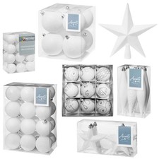 Christmas Shatterproof Tree Decorations White - Choose Design