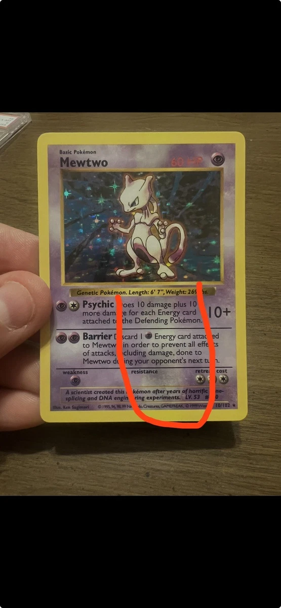 Mewtwo Pokémon TCG Shadowless Individual Collectible Card Game