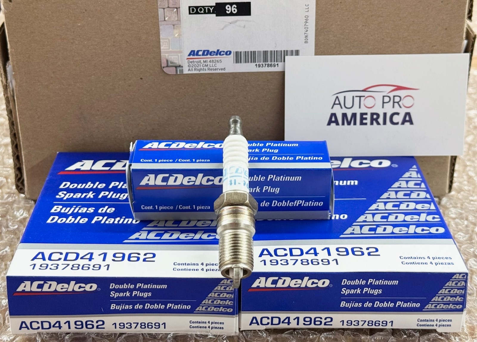 8PC 41-962 DOUBLE PLATINUM SPARK PLUGS OEM for CHEVROLET GMC CADILLAC ACDELCO