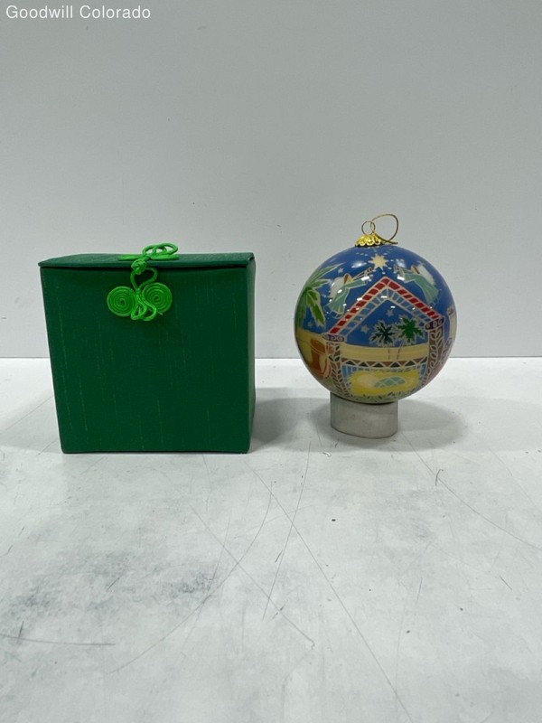 Hand Painted Nativity Scene Ornament Three Wise Men Glass Christmas Ball