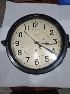  CHELSEA 10 INCH SHIP CLOCK - BOSTON MA- Manual