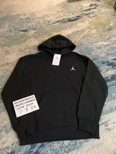 NWT Nike Air Jordan Brooklyn Fleece Black  White Hoodie Men  s Sz S FREE SHIP 