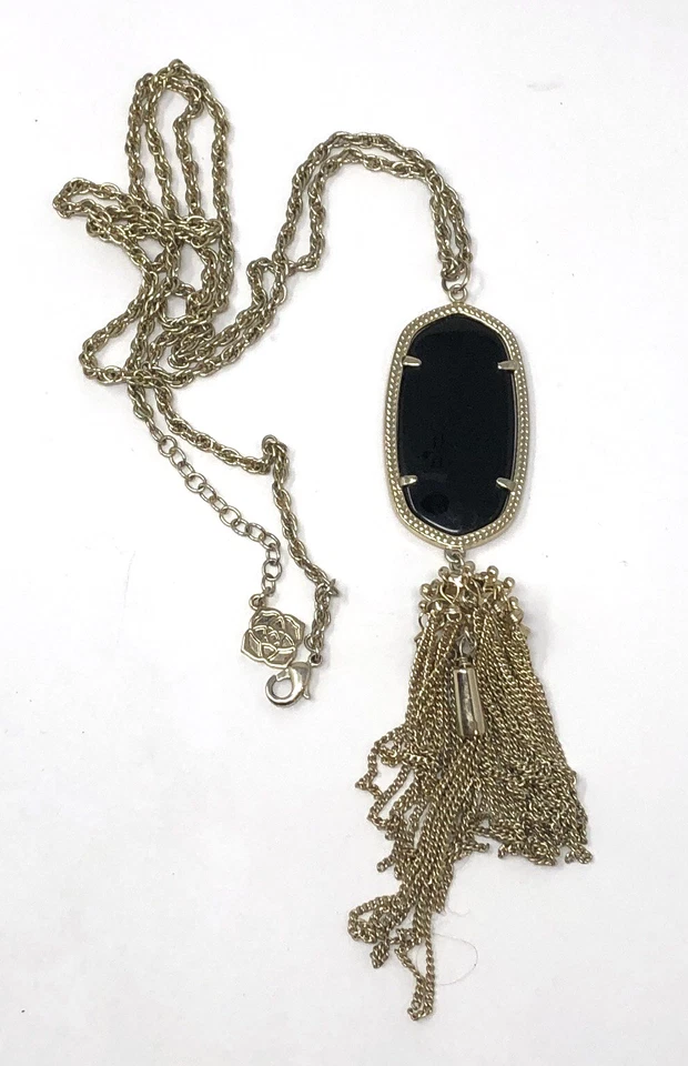 Kendra Scott Necklace Rayne Long Pendant Tassel with Pouch - 30 inch Length - Image 4 of 4