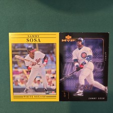 Sammy Sosa Cubs/White Sox 1991 Fleer and 2002 Upper Deck MVP Raw Ungraded Cards