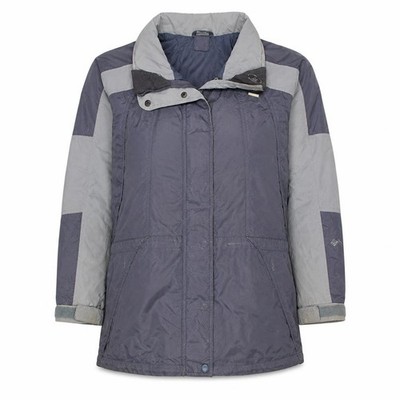 Columbia Damen Parka Jacke Größe L Blau Langarm Freizeit Full Zip Logo