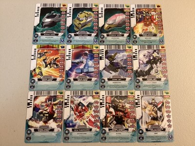Lot of 12 Power Rangers Action Card Game Megaforce Zord & Megazord Cards 2012/13
