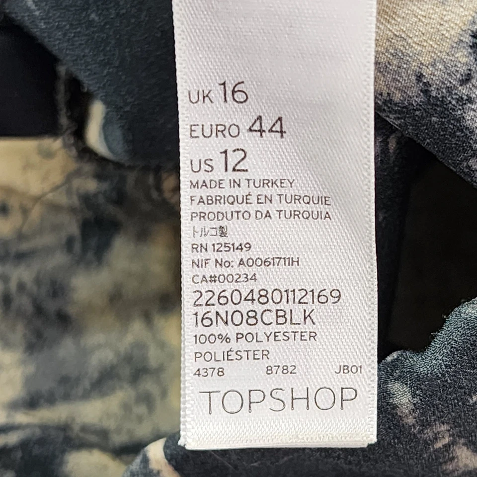 TopShop Pantalones Mujer US 12 Negro Tostado Estampado Satén Pull On Jogger Oficina Preppy Foto 4 de 4