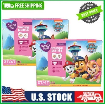 2 PACK Parent's Choice Paw Patrol Training Pants for Girls, 3T/4T, 86 Count